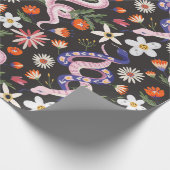 Blume- und Schlangen-Schleifpapier Geschenkpapier (Ecke)