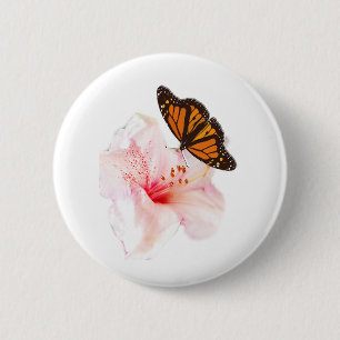 Blume und Schmetterling Button