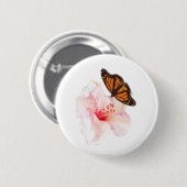 Blume und Schmetterling Button (Vorne & Hinten)