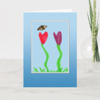 Blume und Schmetterling des Kindes - Phantastische Karte
