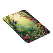 Blume und Schmetterling im verzauberten Regenwald Magnet (Rechte Seite)