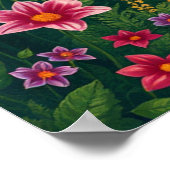 Blume und Schmetterling im verzauberten Regenwald Poster (Ecke)