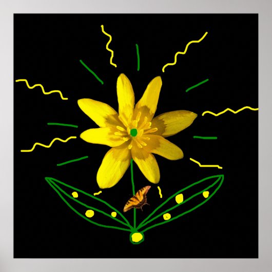 Blume und Schmetterling Poster (Vorne)