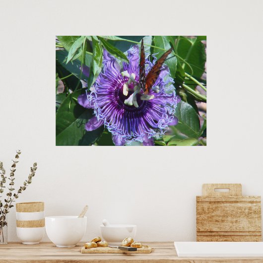 Blume und Schmetterling Poster (Küche)