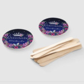 Blume und Schmetterling Quinceanera Blauer Handfäc Fächer (Non-assembled)