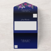 Blume und Schmetterling Quinceanera Blue All In One Einladung (Außenbereich)