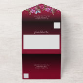 Blume und Schmetterling Quinceanera Burgund All In One Einladung (Außenbereich)