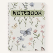 Blume und Schmetterling Spiralband Notizblock (Vorderseite)