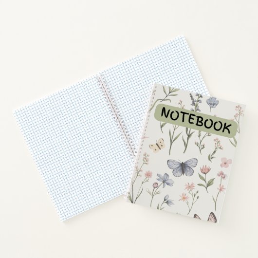 Blume und Schmetterling Spiralband Notizblock (Innenseite)
