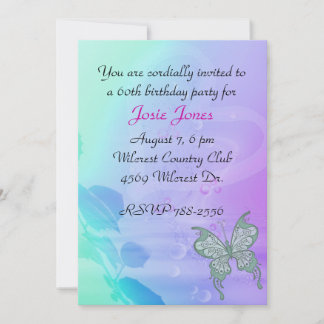 Blume und Schmetterling zum Geburtstag Einladung