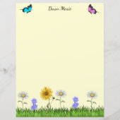 Blume und Schmetterlinge 8,5 x 11 Stationery (Vorderseite)