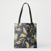 Blume und Schmetterlinge Abstraktes Muster Tasche (Vorderseite)