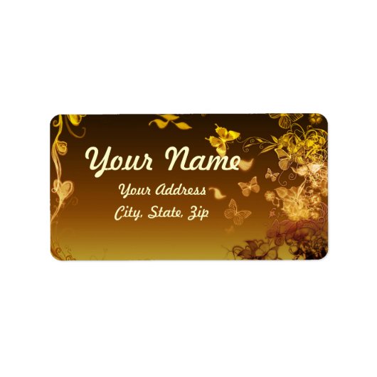 Blume und Schmetterlinge Adressaufkleber (Vorne)