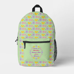 Blume und Schmetterlinge am Muttertag Bedruckter Rucksack