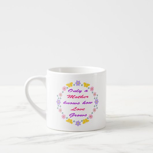 Blume und Schmetterlinge am Muttertag Espressotasse (Links)