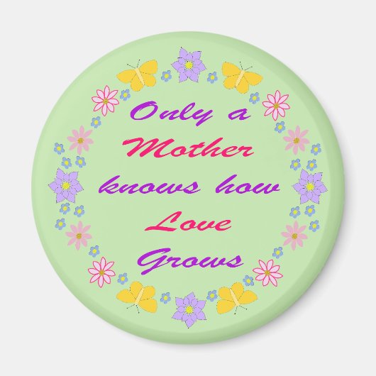 Blume und Schmetterlinge am Muttertag Magnet (Vorne)