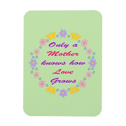 Blume und Schmetterlinge am Muttertag Magnet (Vertikal)