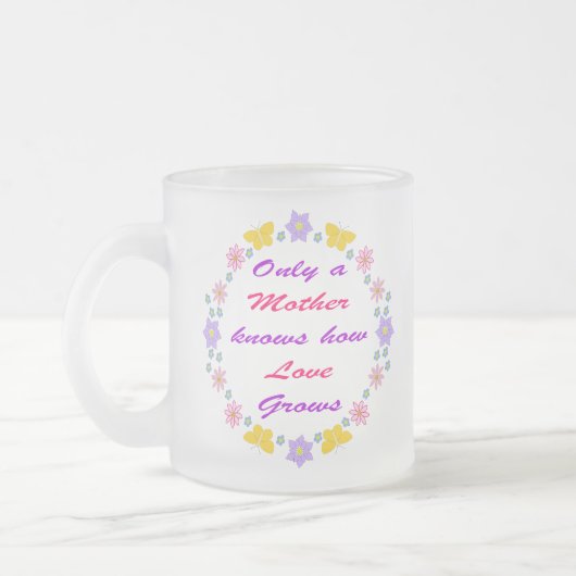 Blume und Schmetterlinge am Muttertag Mattglastasse (Links)