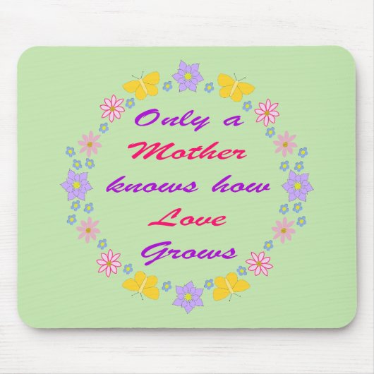 Blume und Schmetterlinge am Muttertag Mousepad (Vorne)