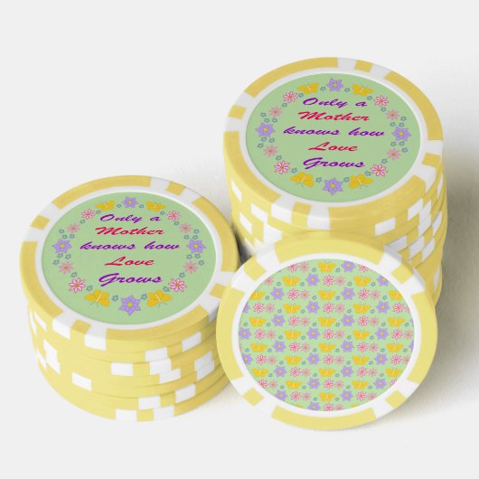 Blume und Schmetterlinge am Muttertag Pokerchips (Stapel)