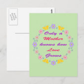 Blume und Schmetterlinge am Muttertag Postkarte (Vorne/Hinten)