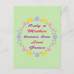 Blume und Schmetterlinge am Muttertag Postkarte