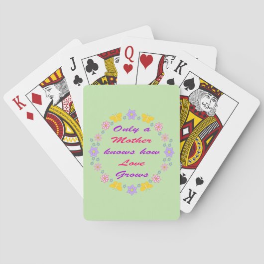 Blume und Schmetterlinge am Muttertag Spielkarten (Rückseite)
