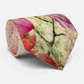 Blume und Schmetterlinge Aquarell, Halsband Krawatte (Gerollt)