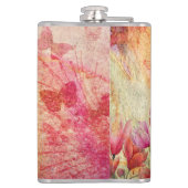 Blume und Schmetterlinge Aquarell, Hüftkolben Flachmann (Rückseite)