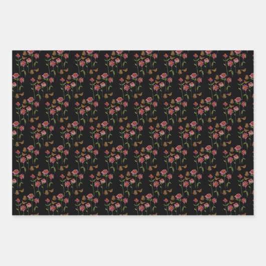 Blume und Schmetterlinge aus Blumenkone Geschenkpapier Set (Vorderseite 3)