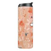 Blume und Schmetterlinge aus Orange und Pfirsich Thermosbecher (Nach links gedreht)
