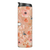 Blume und Schmetterlinge aus Orange und Pfirsich Thermosbecher (Nach rechts gedreht)