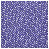 Blume und Schmetterlinge, blau-weiß Stoff (Muster)