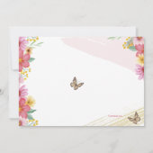 Blume und Schmetterlinge Bleibe oder gehen Dusche Einladung (Rückseite)