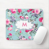 Blume und Schmetterlinge | Custom Monogram Gift Mousepad (Mit Mouse)