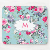 Blume und Schmetterlinge | Custom Monogram Gift Mousepad (Vorne)
