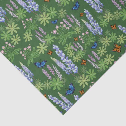 Blume und Schmetterlinge decouptenes Papierlupin Seidenpapier (Ausschnitt)