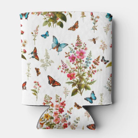 Blume und Schmetterlinge Dosenkühler (Rückseite)