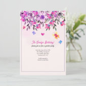 Blume und Schmetterlinge Einladung (Stehend Vorderseite)