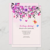 Blume und Schmetterlinge Einladung (Vorne/Hinten)