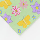 Blume und Schmetterlinge Gemustert Fleecedecke (Ecke)