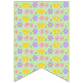 Blume und Schmetterlinge Gemustert Wimpelkette (Zweite Fahne)