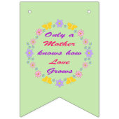 Blume und Schmetterlinge Gemustert Wimpelkette (Dritte Fahne)