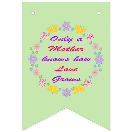 Blume und Schmetterlinge Gemustert Wimpelkette (Dritte Fahne)