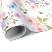 Blume und Schmetterlinge Geschenkpapier (Rolleneckpunkt)