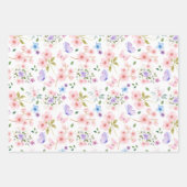 Blume und Schmetterlinge Geschenkpapier Set (Vorderseite)