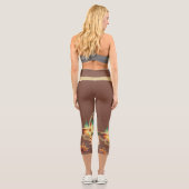 Blume und Schmetterlinge Hochgebranntes Riff Capri Leggings (Rückseite)