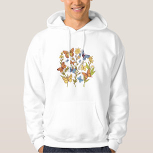 Blume und Schmetterlinge Hoodie
