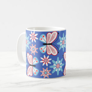 Blume und Schmetterlinge Kaffeetasse