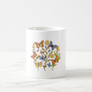 Blume und Schmetterlinge Kaffeetasse